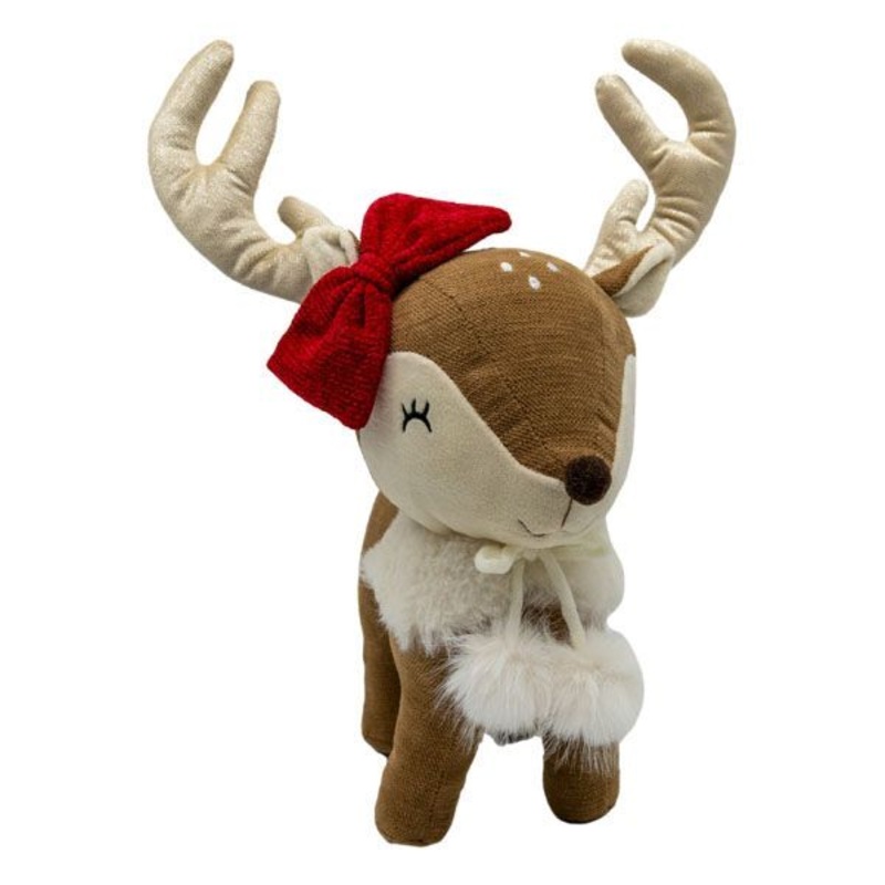 Cupid Plush Reindeer Standing Bow 44cm