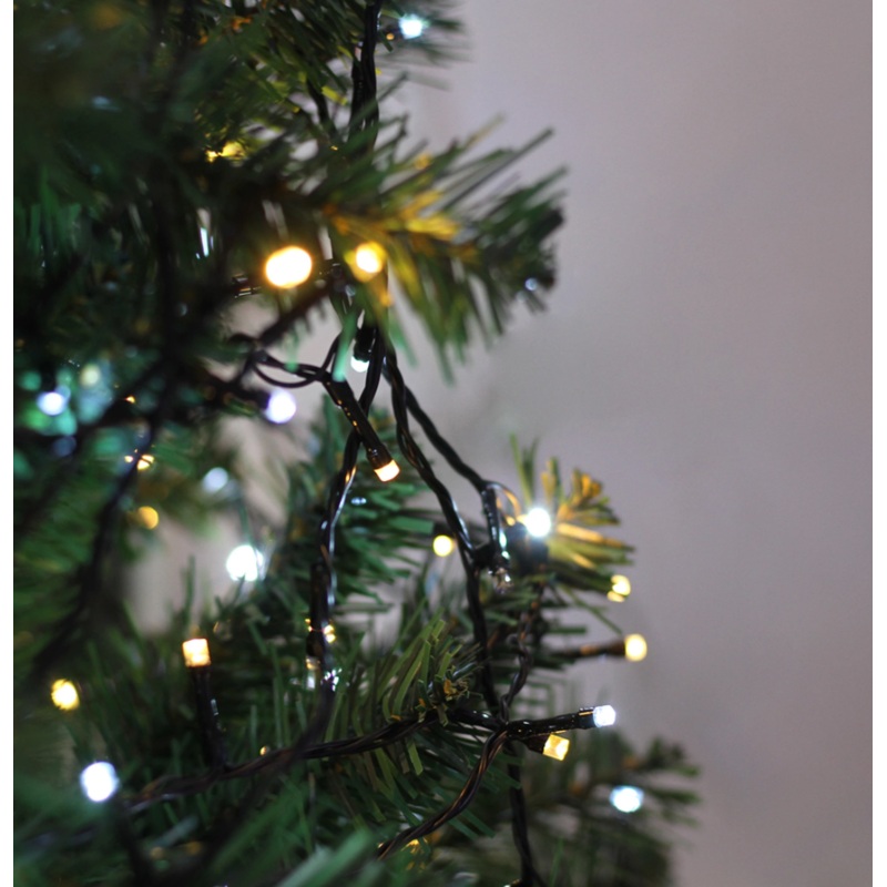 String Light 400 Sparkle - Warm & Cool White Dark Green Cable