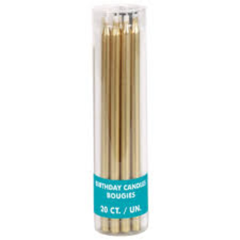 Black, Gold, White Long Candles - 20ct.