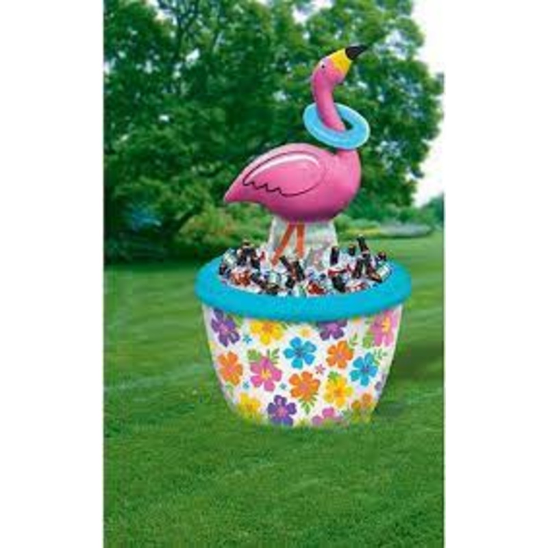 Inflatable Flamingo Cooler & Ring Toss Game