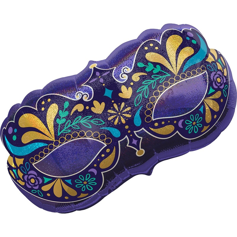 MASQUERADE MASK HOLOGRAPHIC MYLAR BALLOON 30"