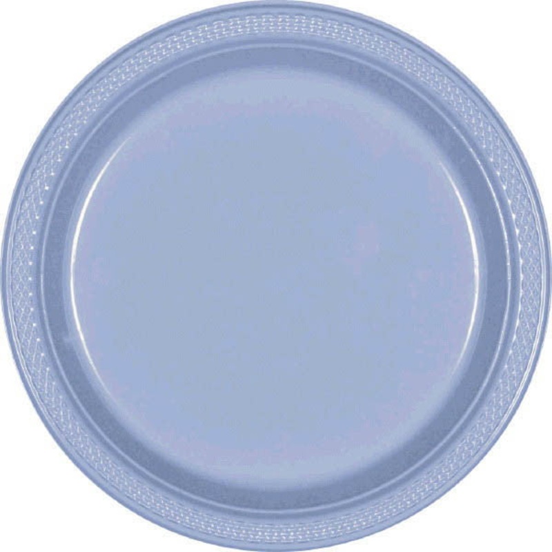PLASTIC PLATES - PASTEL BLUE   7"   20 COUNT