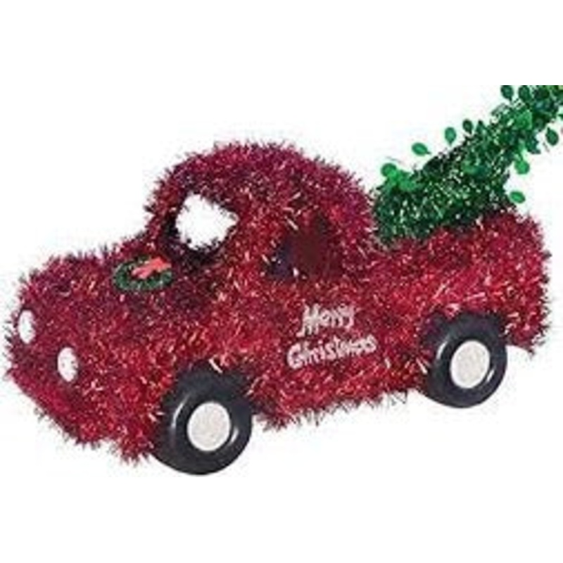 3-D Tinsel Wire Christmas Truck w/Tree