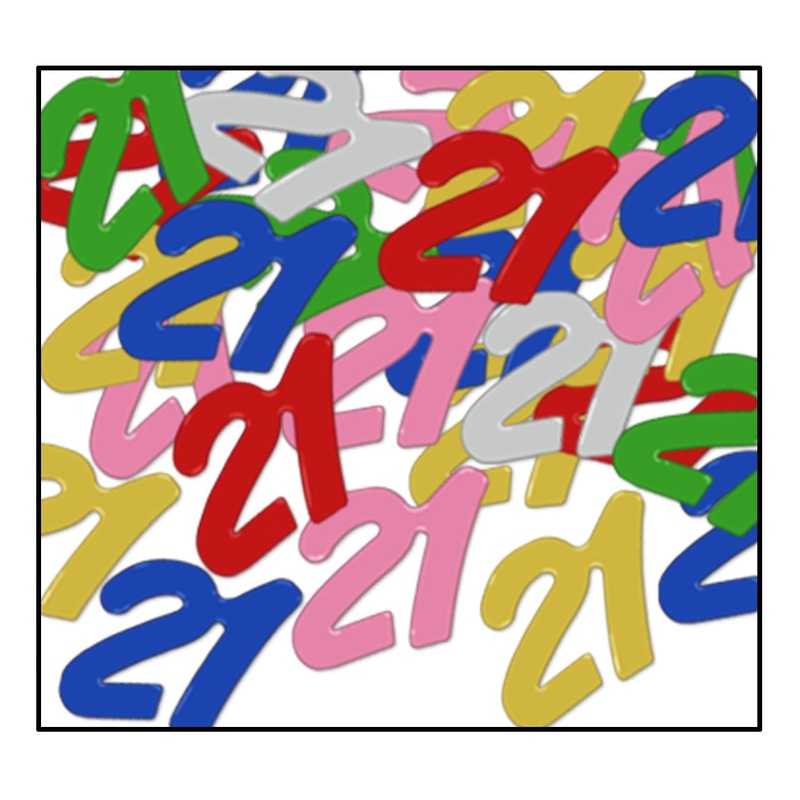 CONFETTI - 21 NUMERALS MULTI COLOR  1 OZ