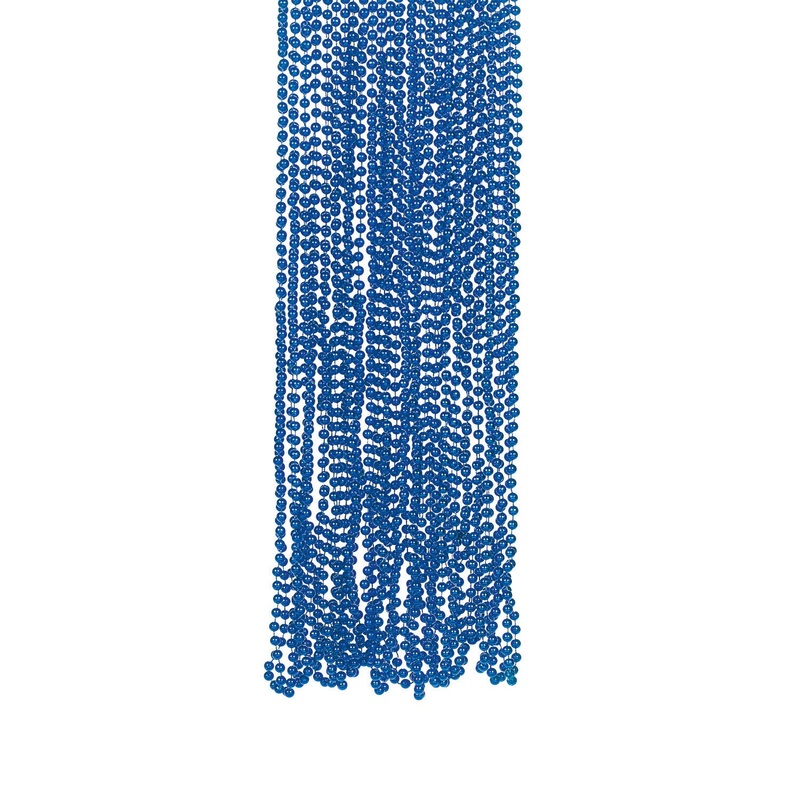 NECKLACE - BLUE METALLIC BEADS  4 DZ/UNIT