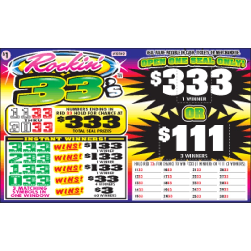 ROCKIN' 33'S PULL TAB 1320 TICKETS