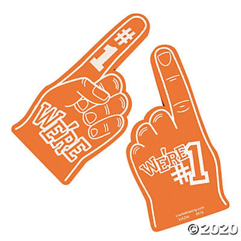 We're #1 Orange Foam Finger