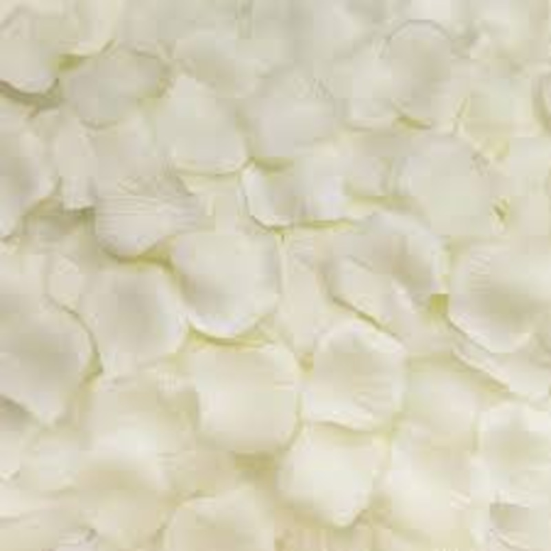 White Fabric Rose Petals