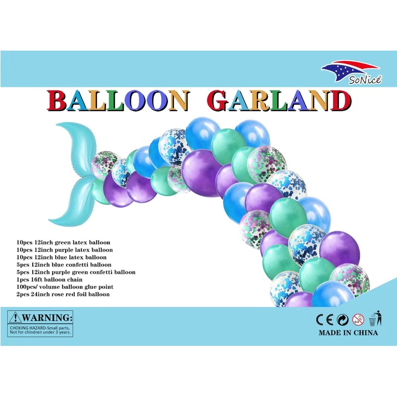 BALLOON GARLAND - BLUE MERMAID