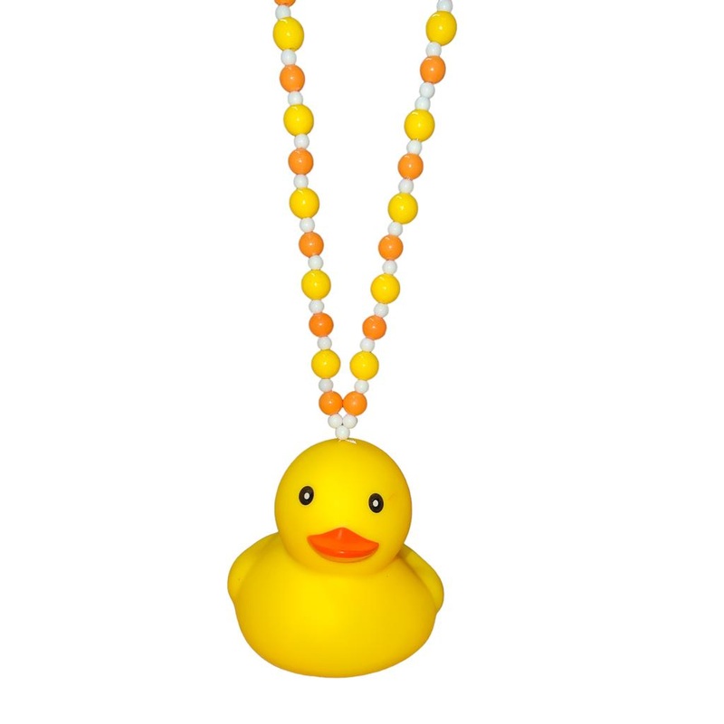 Jumbo Yellow Rubber Duck Beaded Necklace