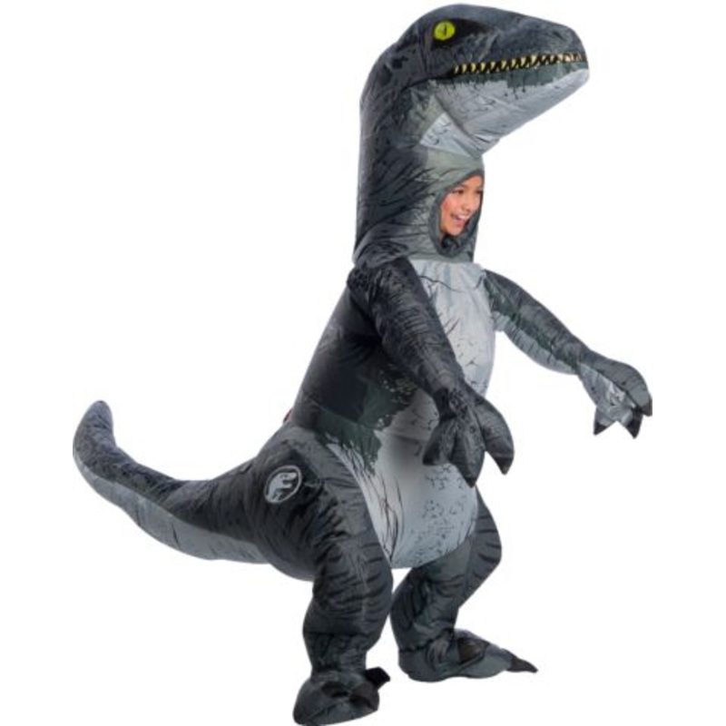 JURASSIC WORLD VELOCIRAPTOR BLUE INFLATABLE COSTUME - KIDS