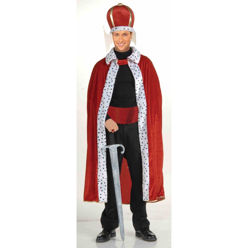 KING ROBE & CROWN SET ADULT     RED