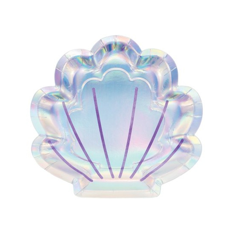 MERMAID SHINE HOLOGRAPHIC SHELL PLATES 8CT