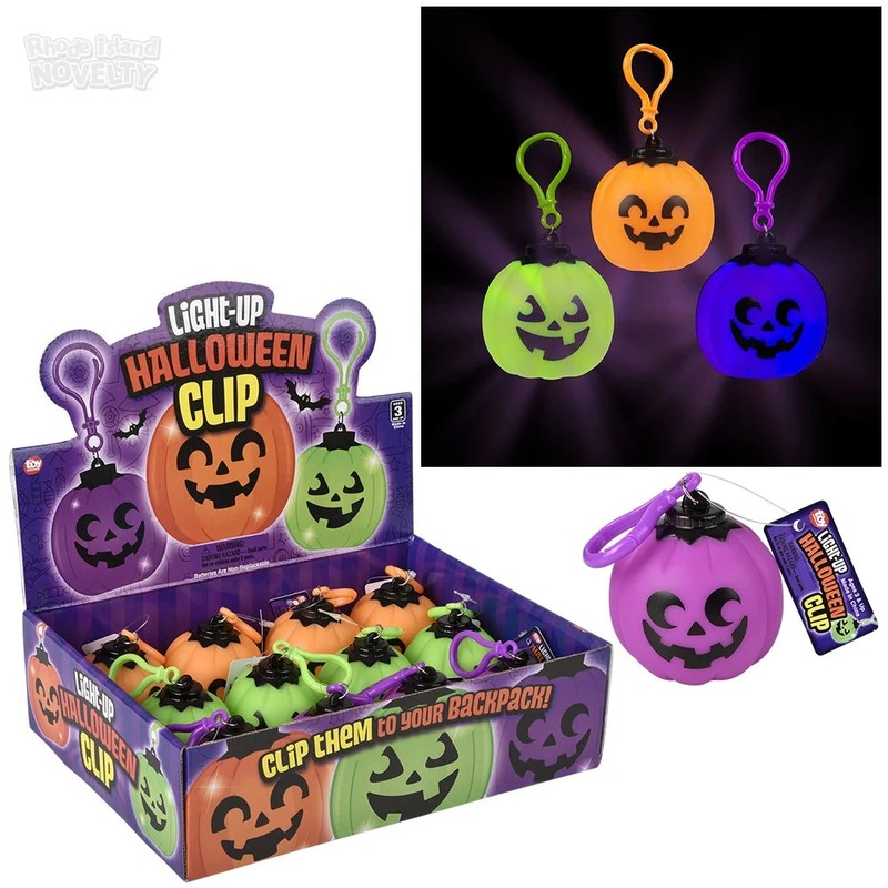 2.5" Light-up Jack O Lantern Clip On