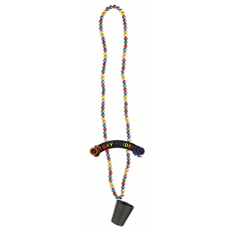 Gay Pride Necklace with Shotglass