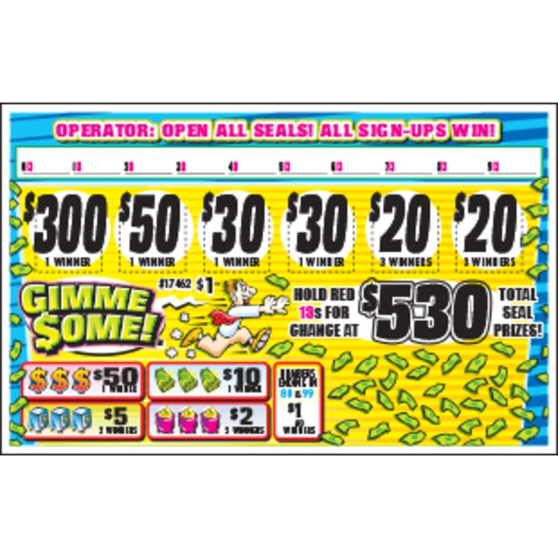 GIMME SOME PULL TAB 885 TICKETS