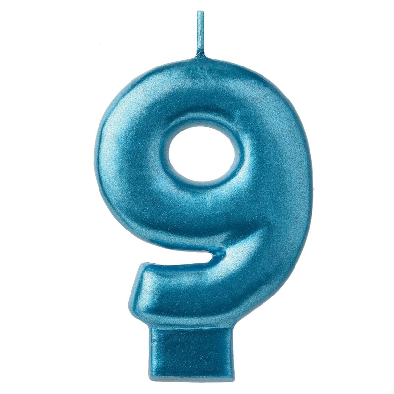 Metallic Blue Candle- #9