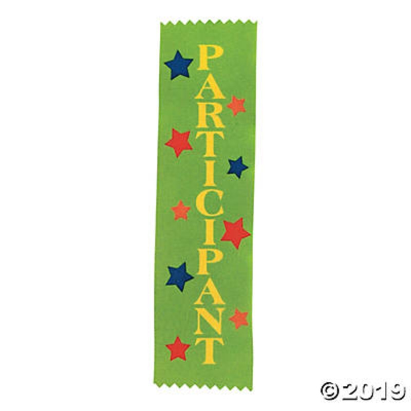 Participant Green Satin Award Ribbon