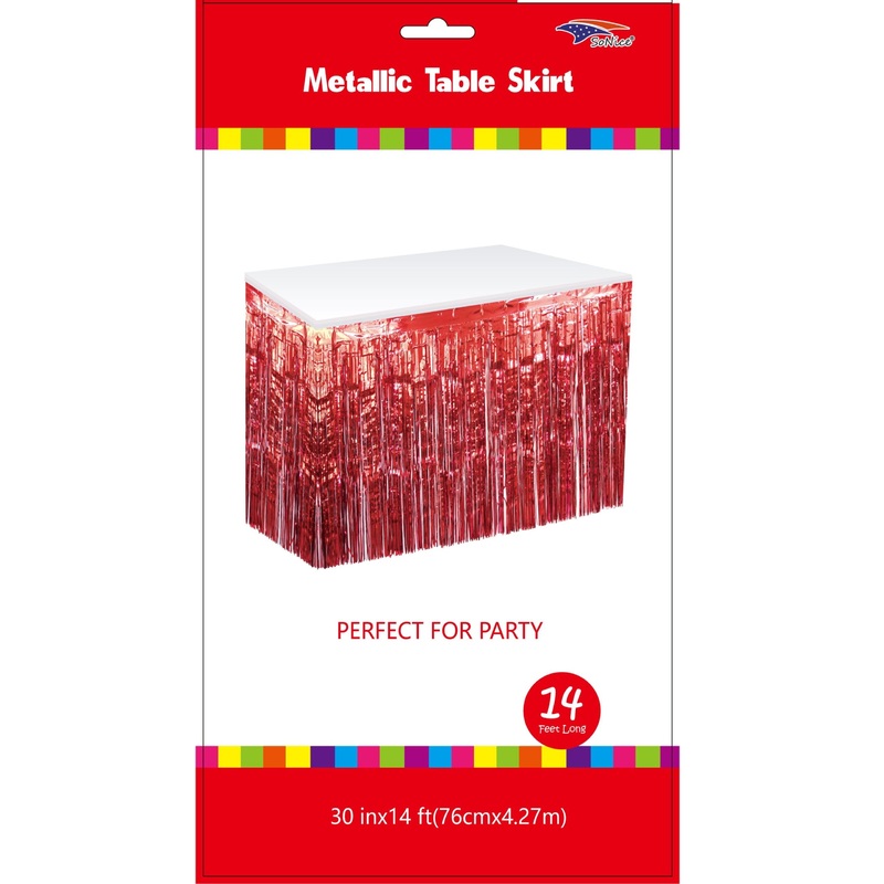 RED METALLIC TABLESKIRT