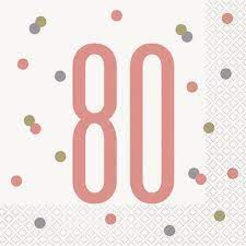 Rose Gold Glitz And Glam 80th Birthday Luncheon Napkin
