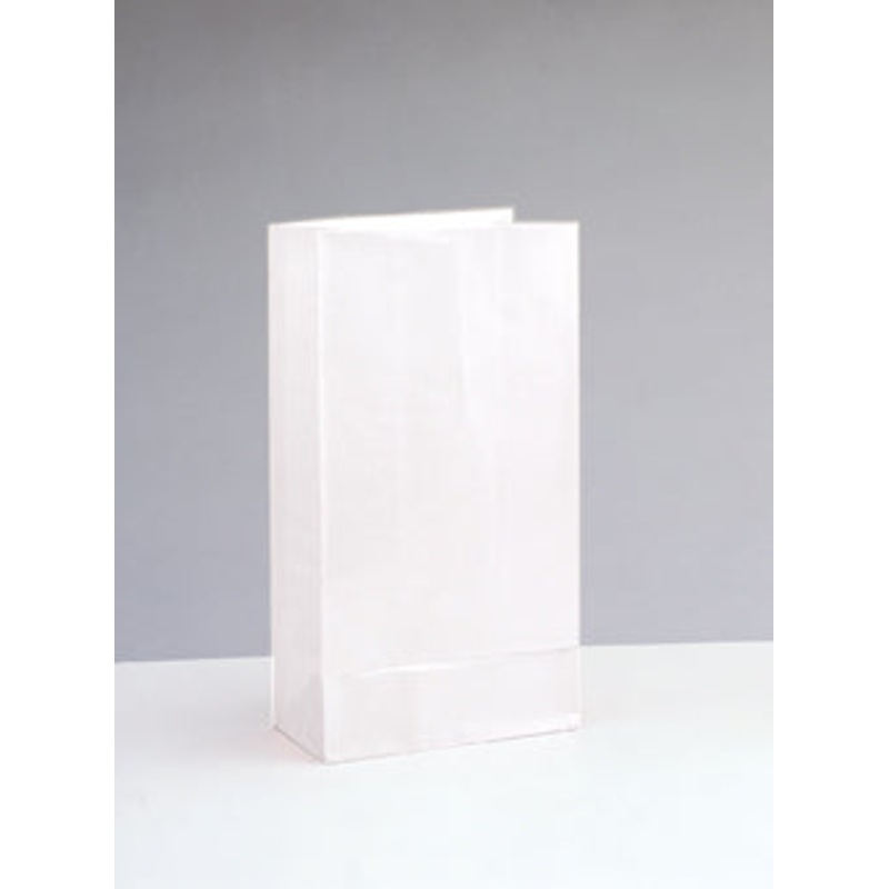 WHITE PAPER PARTY BAGS 12PCS/PKG