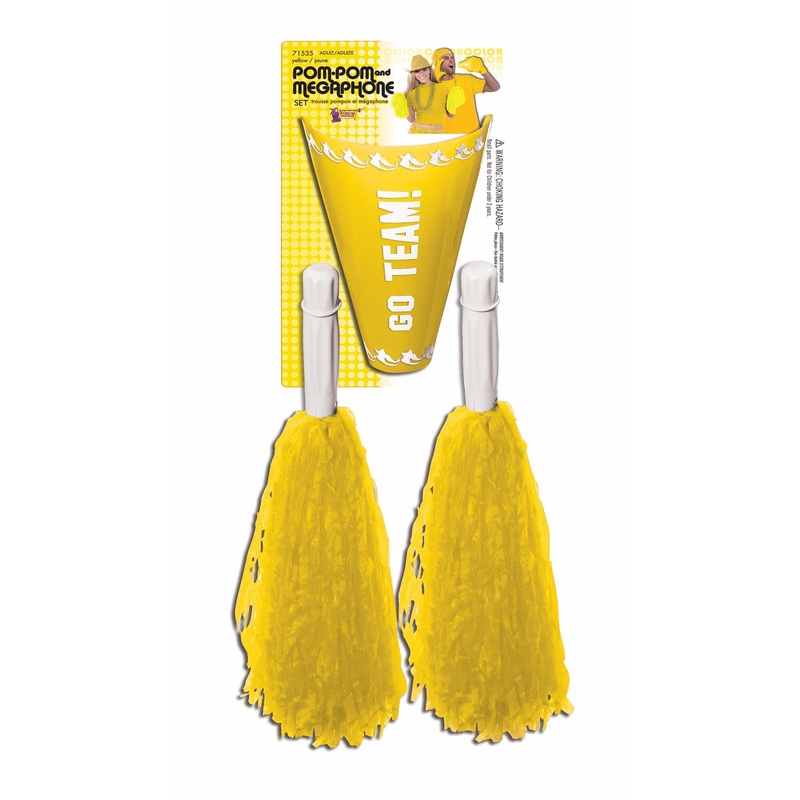 Yellow Pom Pom and Megaphone Set