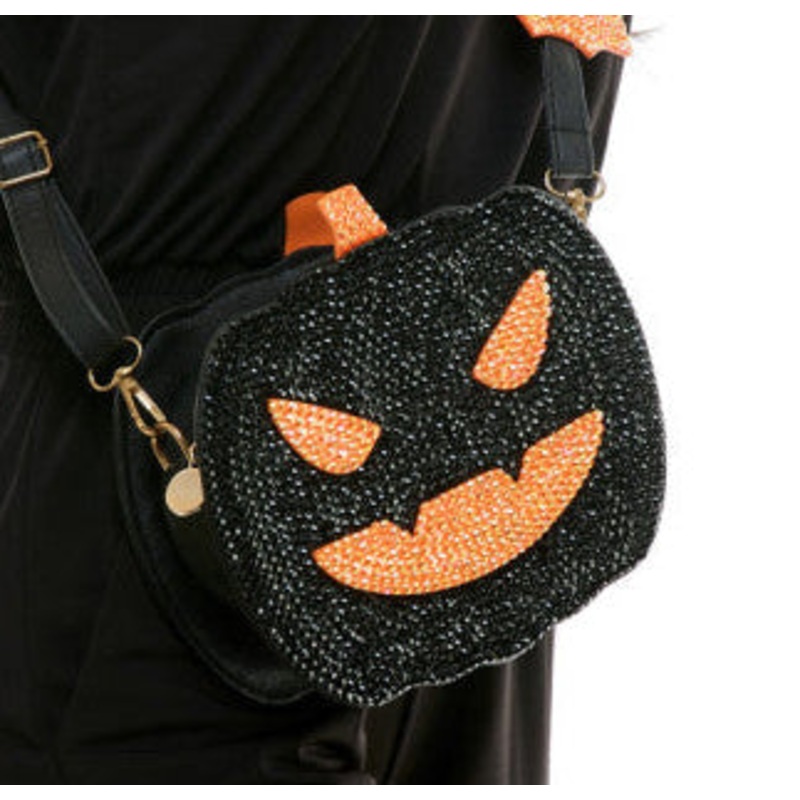 Black Rhinestone Pumpkin Purse