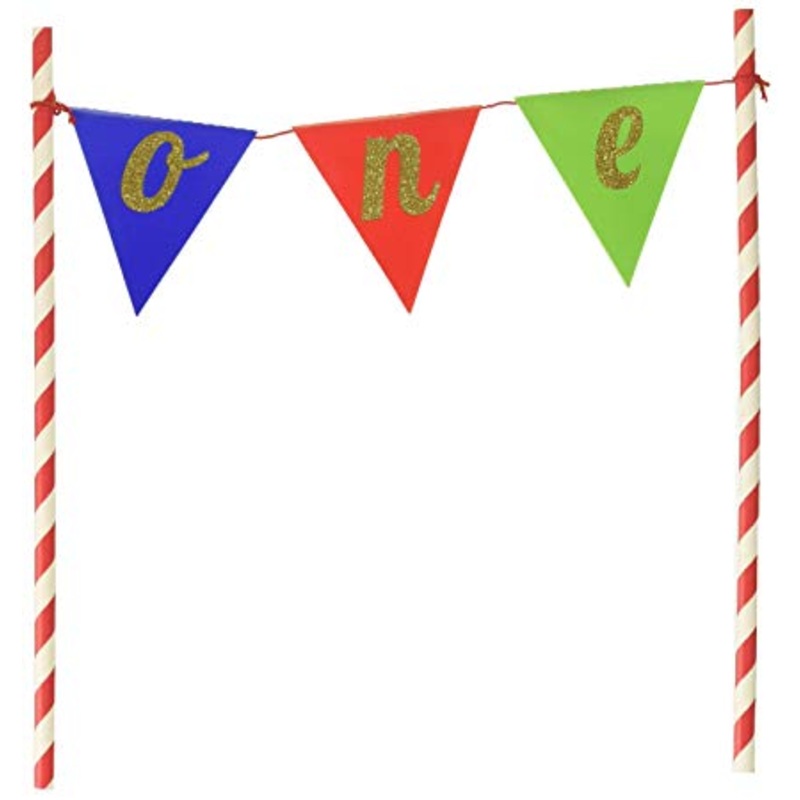FIRST BIRTHDAY MULTI COLOR CAKE TOPPER