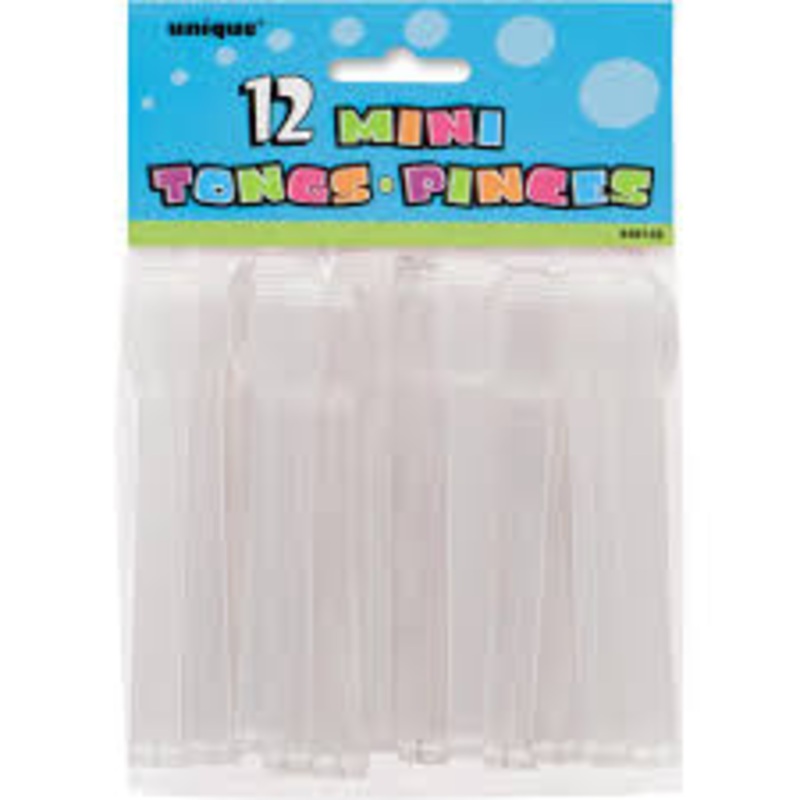12 Mini Plastic Tongs