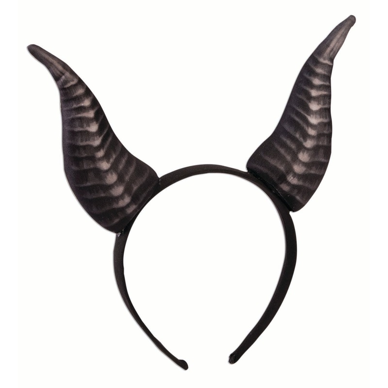 Black Plush Demon Horns on Headband
