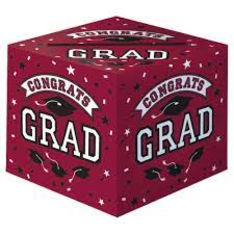 Burgundy / Maroon Graduation Card Holder Box