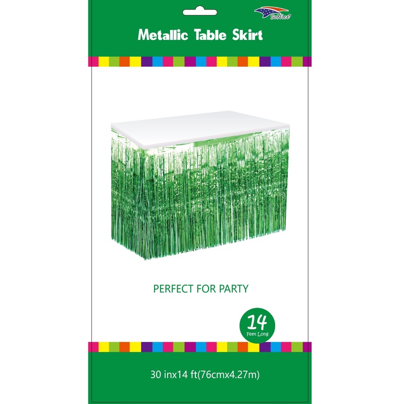 GREEN METALLIC TABLESKIRT