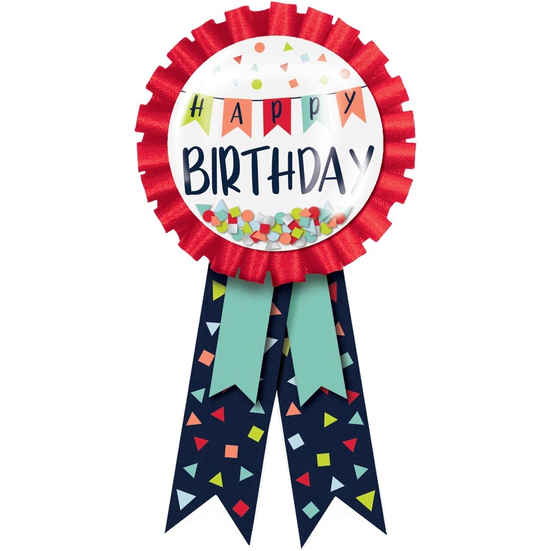 Happy Birthday Confetti Ribbon