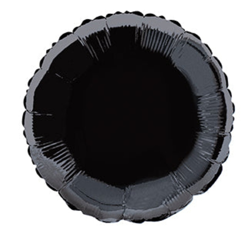 MYLAR BALLOON BLACK 18" FOIL, 3 STYLES