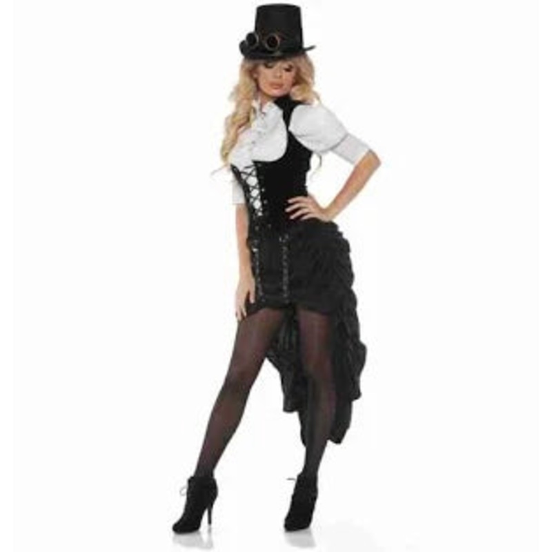 Steam Punk Women's Skirt W/ Lace front Vest