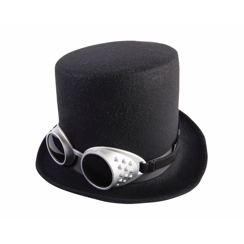 Steampunk Black Hat w/Goggles