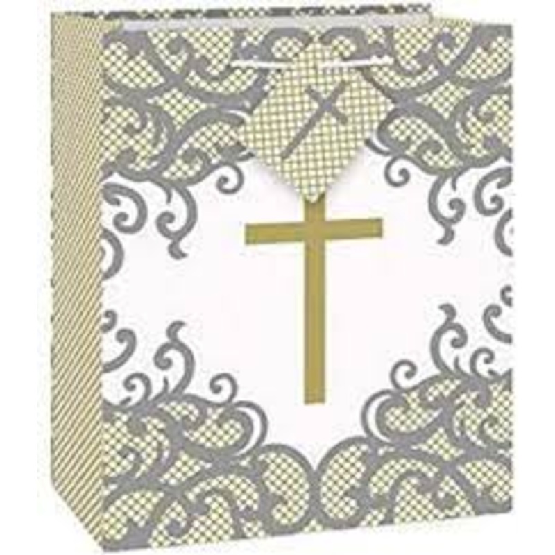 FANCY GOLD CROSS GIFT BAG