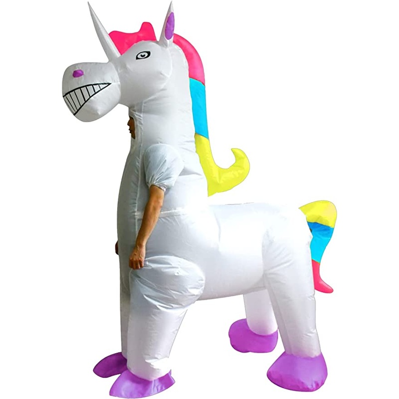 Inflatable White Unicorn 4 Legged