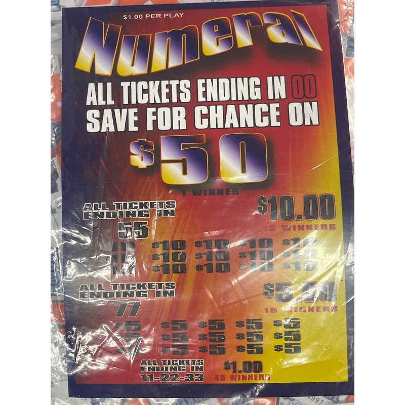 NUMERAL $50, $1 JAR TAB - 405 TICKETS