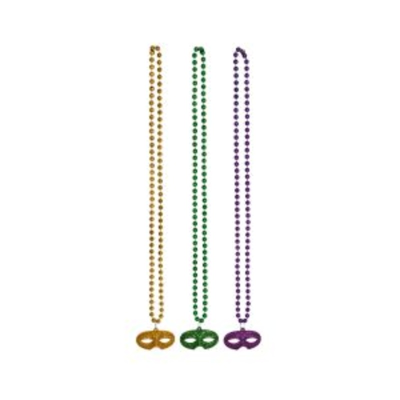 Beads Glittered Mardi Masks 3CT