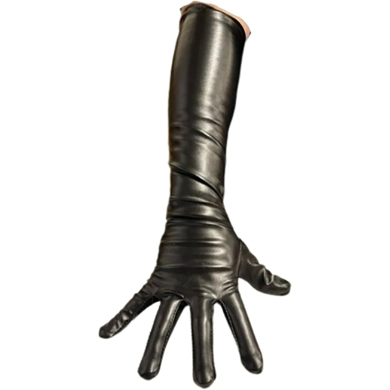 Gloves Long Leatherlike Black