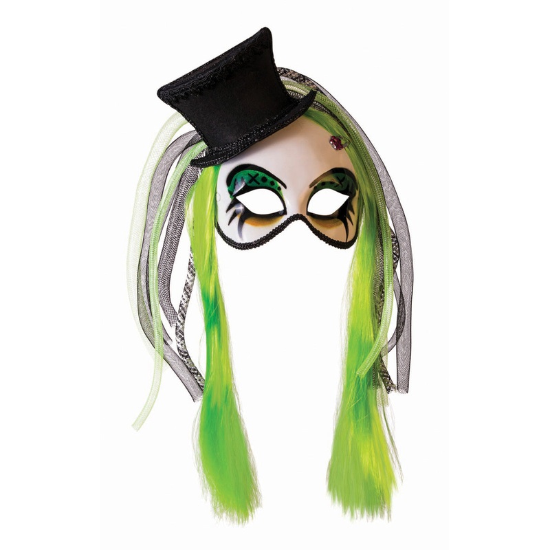 Mask - Clown w/Hat and Green Hair