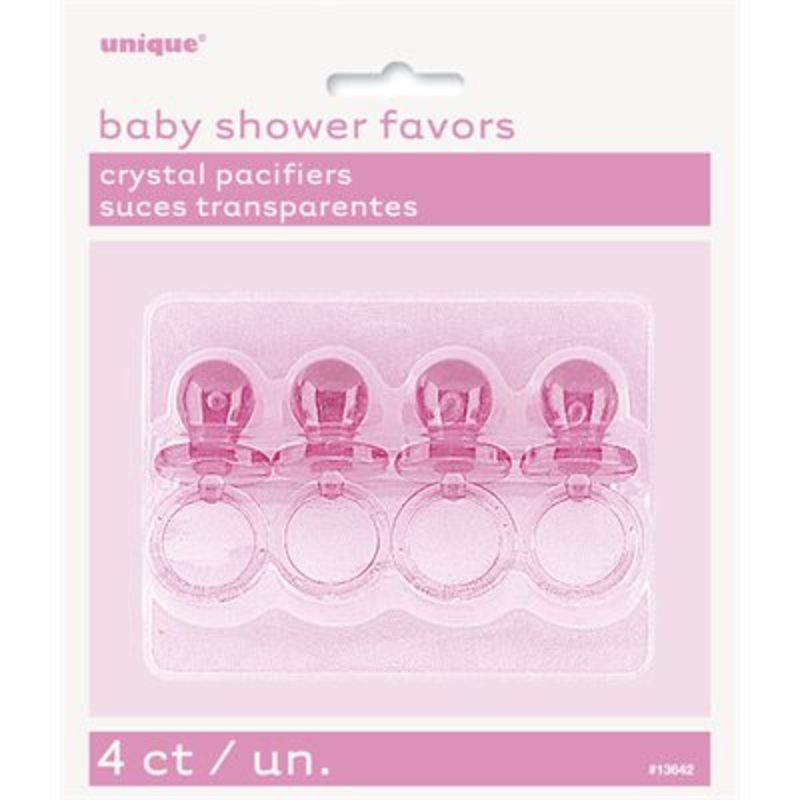 Pacifiers Crystal Pink 2" 4CT