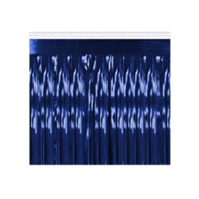Pkgd 1-Ply Metallic Table Skirting Blue 30" x14'