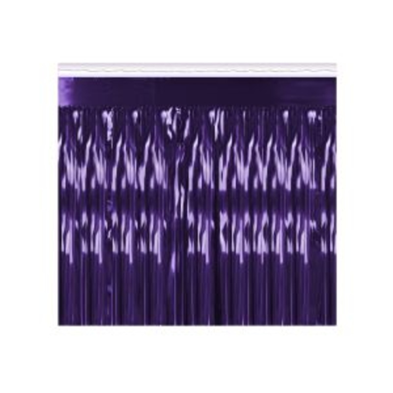 Pkgd 1-Ply Metallic Table Skirting Purple 30" x14'