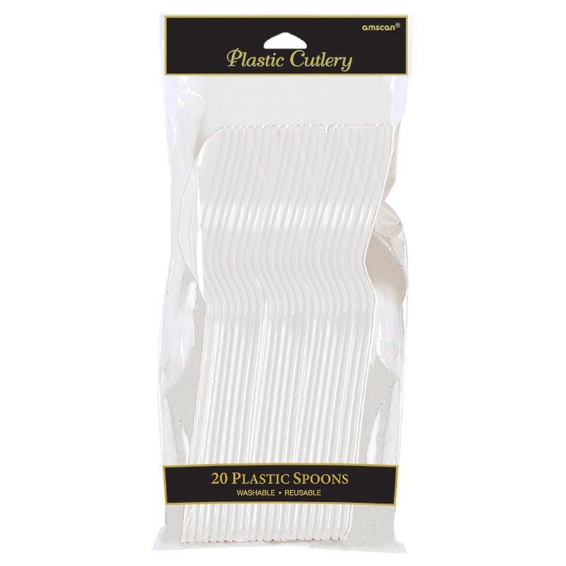 Plastic Spoons - Frosty White - 20CT