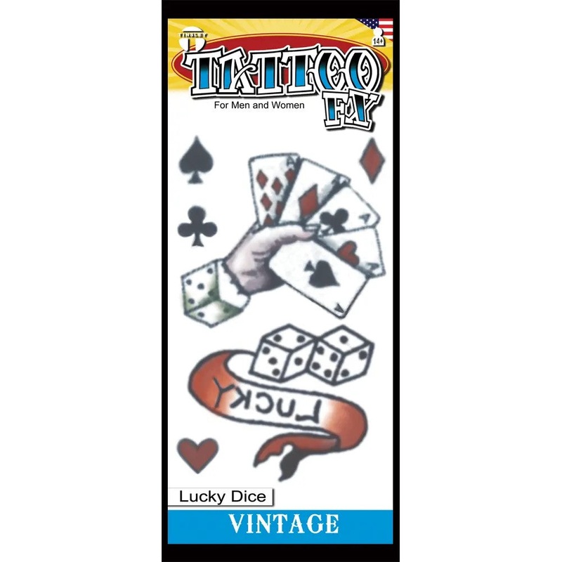 Tinsley Transfers Lucky Dice Vintage Tattoo