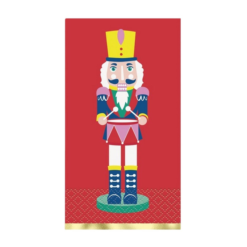 Vibrant Nutcracker Christmas Paper 16 Ct Guest Napkins Foil Stamped