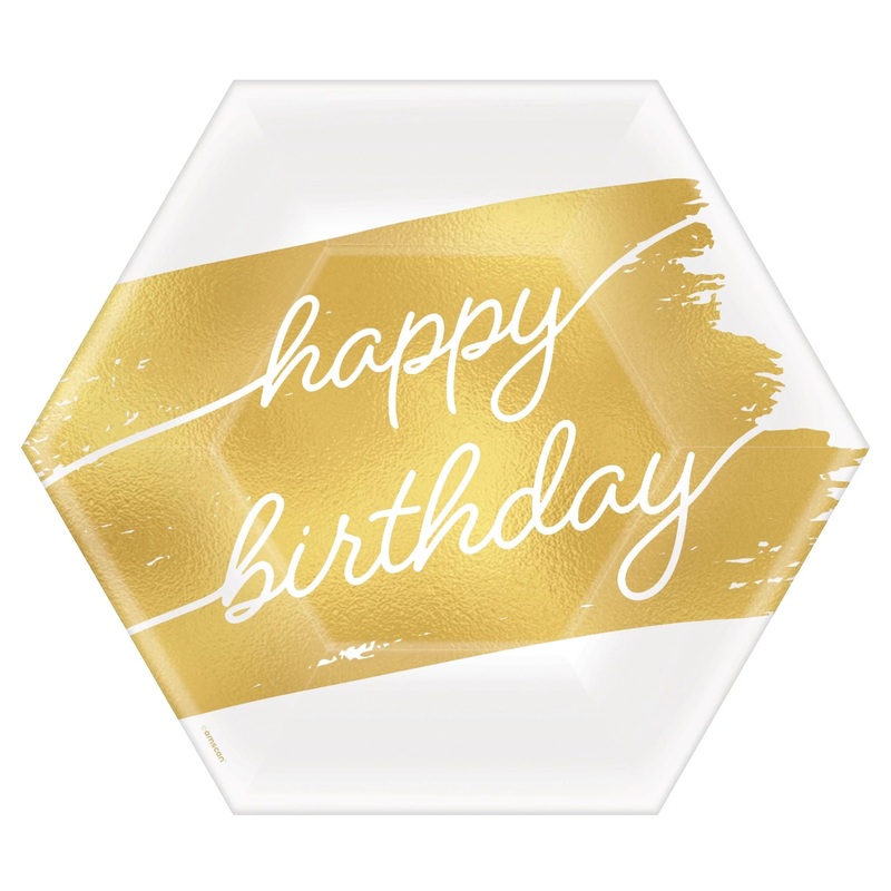 Golden Age Happy Birthday 7" Plates 8CT