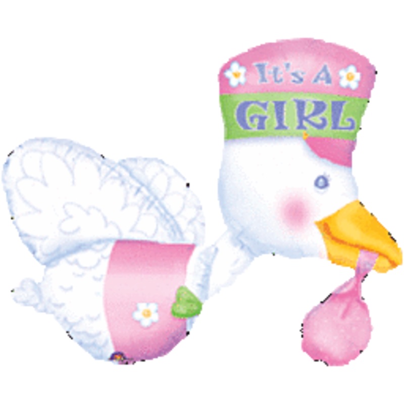 32" It's a Girl Stork Mylar Balloon